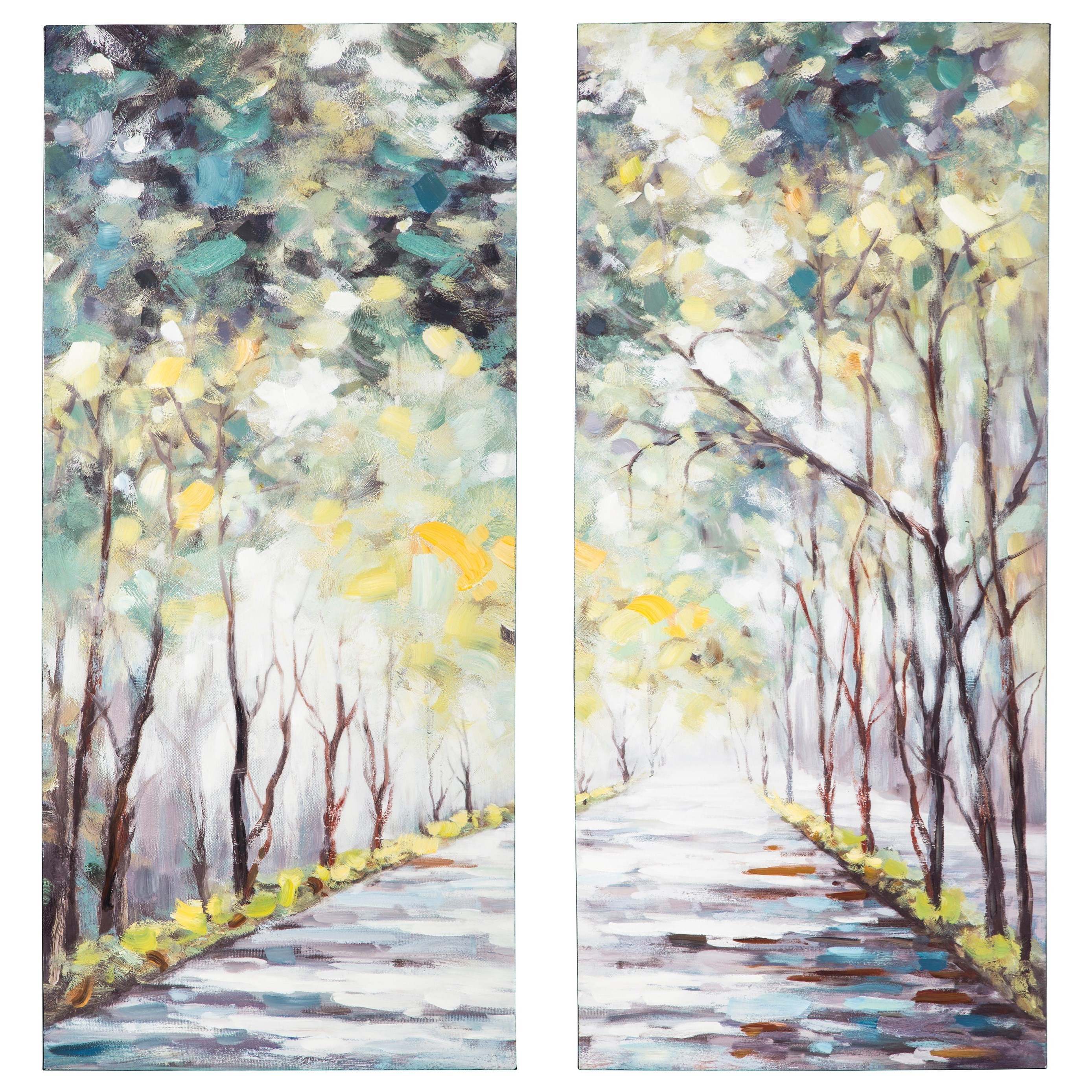 Ashley Signature Design Wall Art Donagh Green Wall Art Set | Rooms and